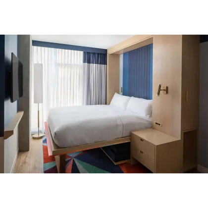Luxury Guestroom Sets: Motto by Hilton Stylish Micro Hotel Bedroom Furniture Bunk Beds