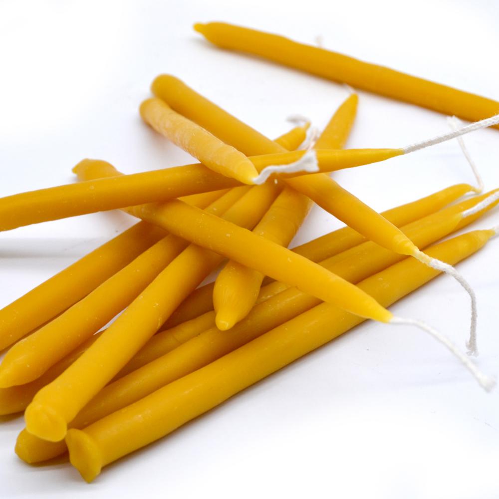 Natural Yellow Long Beeswax Hanukkah Candles