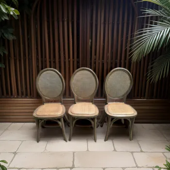 High Quality Natural Oak Wood Rattan Cane Cross Back Cafe Chair