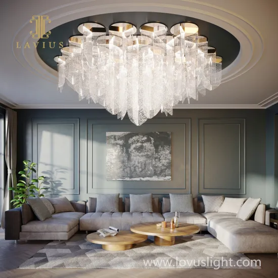 Popular large villa chandelier modern copper living room lamp designer creative villa bedroom dining room