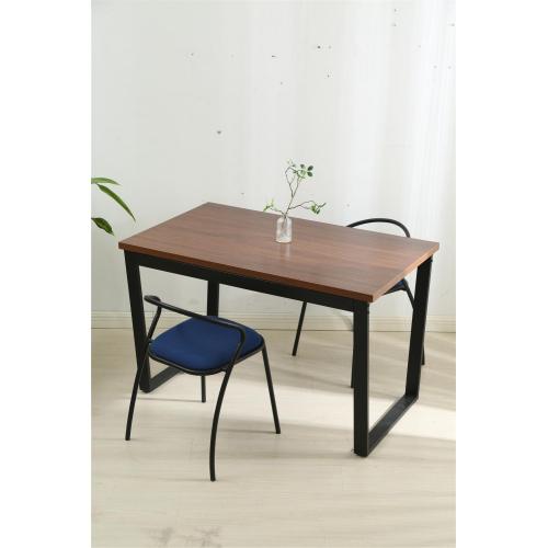 mesa de comedor en polvo de metal negro MDF