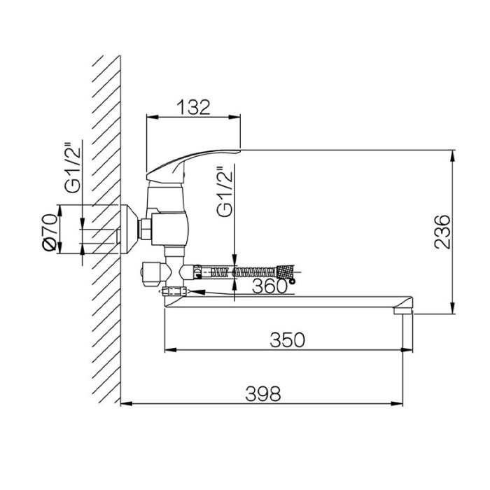 Modern Zinc Alloy Mixer Tap for Shower Bath