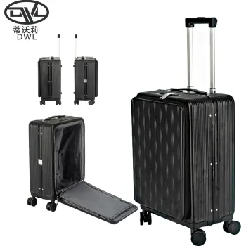 Large Capacity PC Portable Carry-On Luggage: A Practical Zipperless Suitcase with Front Opening Door and TSA Lock