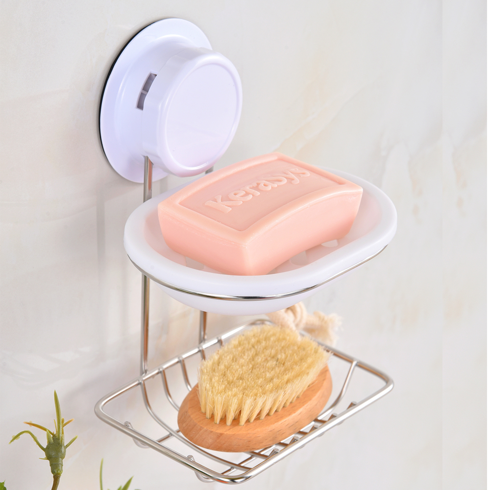 Discus de savon de salle de bain avec aspiration