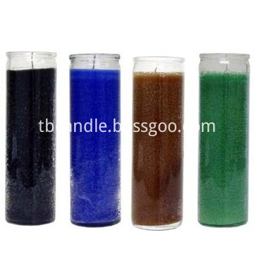 multi-color 7 day glass church candle wholesale