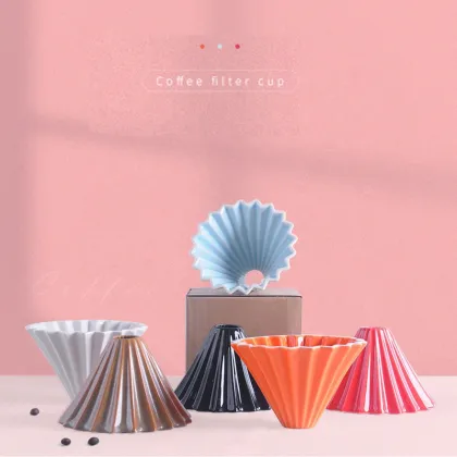 Elegant Flower Shape Ceramic Coffee Dripper Pour Over Coffee Maker