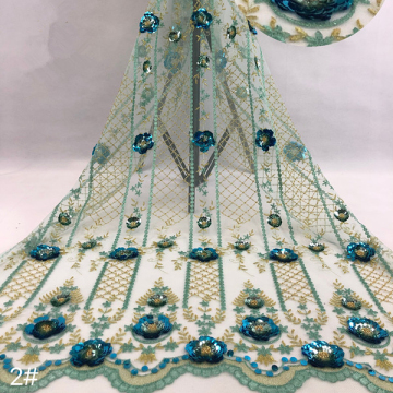 Kain Kain Berkualitas Tinggi Bordir Payet 3D Wedding Dress Fabric