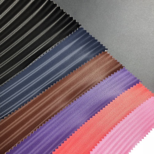 Woven Backing Wave Line PU Leather for Purse