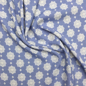 Tissu de jupe tissé en viscose imprimé diamant bleu