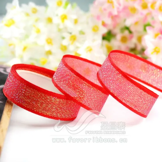 Woven Edge Metallic Ribbon