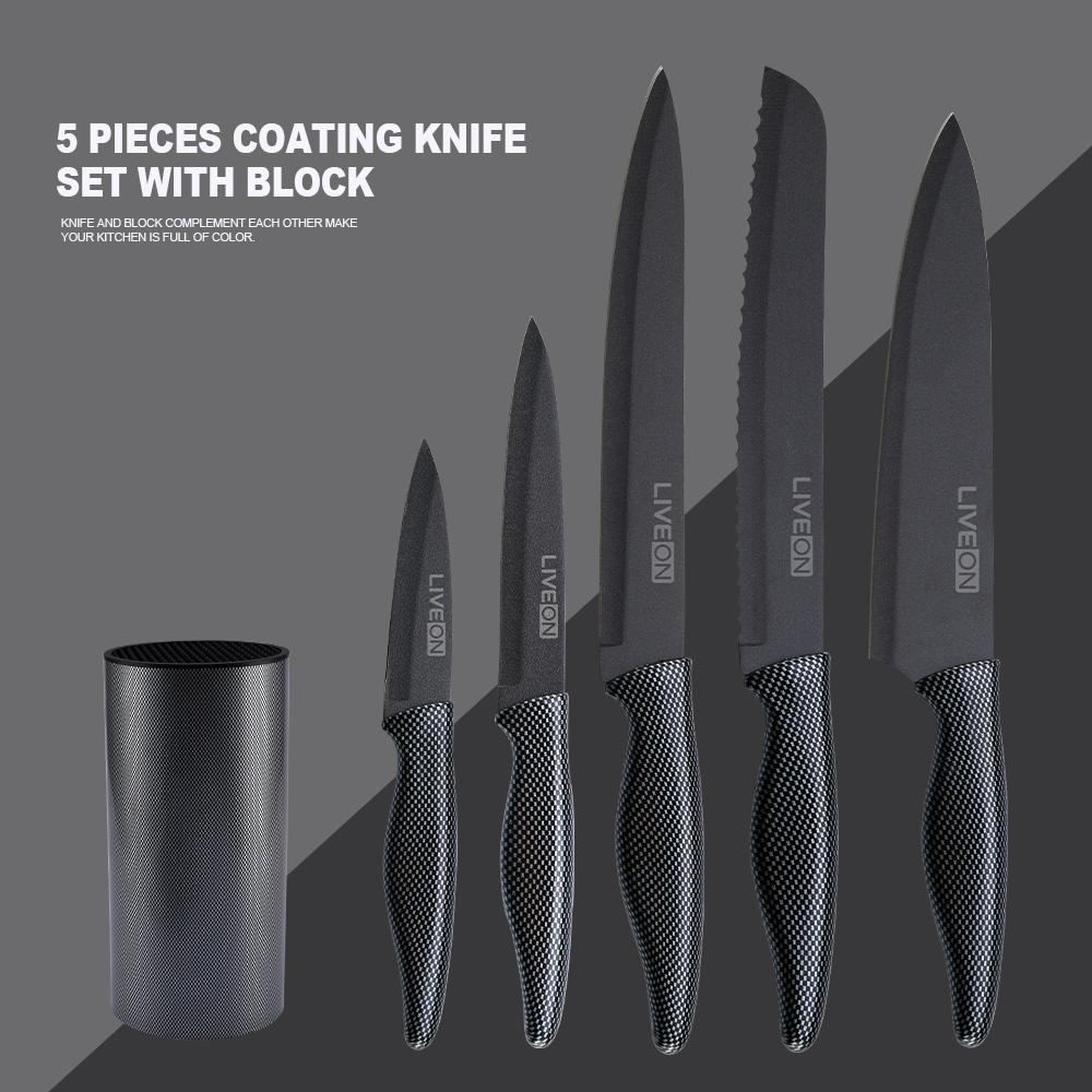 5 PIECES COATING KNIFE SET WITH BLOCK