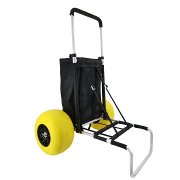 Foldable Aluminum Heavy Duty Utility Cart with Big Wheels for Beach and Sand
