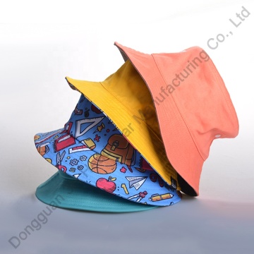 Custom Printed Reversible Bucket Hats: Wholesale Fashion Designer Logos Cotton Fisherman Caps for Unisex