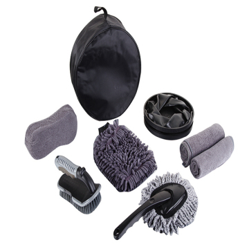 7-Piece Car Care Kit: Microfiber Wash Mitt, Sponges, Cloths, and Tire Brush for Auto Cleaning