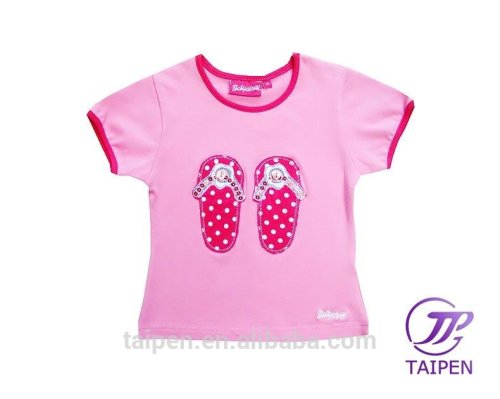 Fashion Style 100% Cotton Kids Girls Summer T-shirt Children Girls Short Sleeve Top