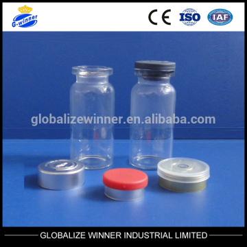 10ml Tubular Clear Injection Vials with aluminum cap and rubber