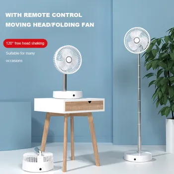 Telescopic Desk Top Battery Ceiling Foldable Rechargeable Fan with Remote Control