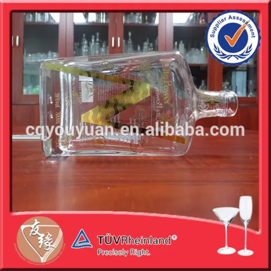 Cork Top 700ML Big Liquor Bottle Sell Flat Flask Glass Bottle