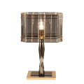 LEDER Glas Gold Nachttischlampe