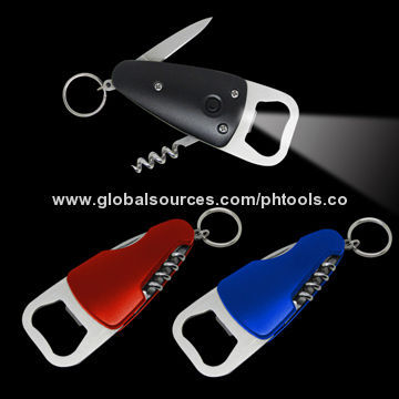 Multifunction Keychain Tools with LED Torch, 102mm Closed Length