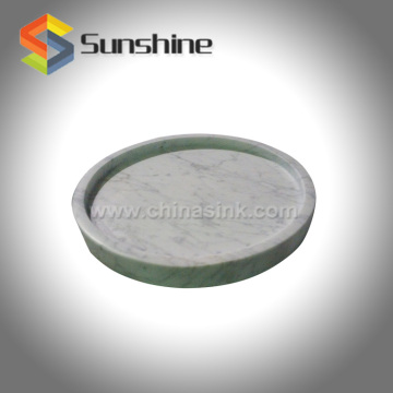 Round Severing Tray In Bianco Carrara Marble