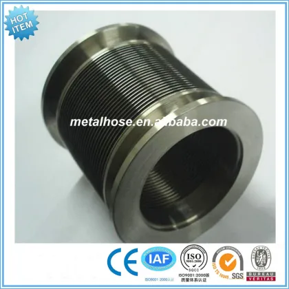 Flexible corrugated vaccum bellows/tube with joints/nuts