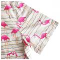 Men Casual Silk Cotton Flamingo Digital Print Shirt