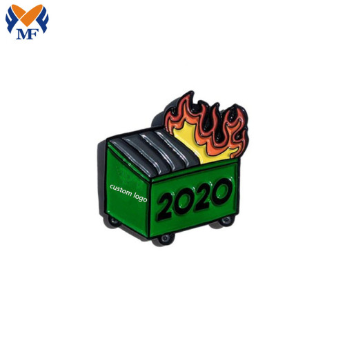 Metal Custom Logo Dumpster Fire Senamel Pin