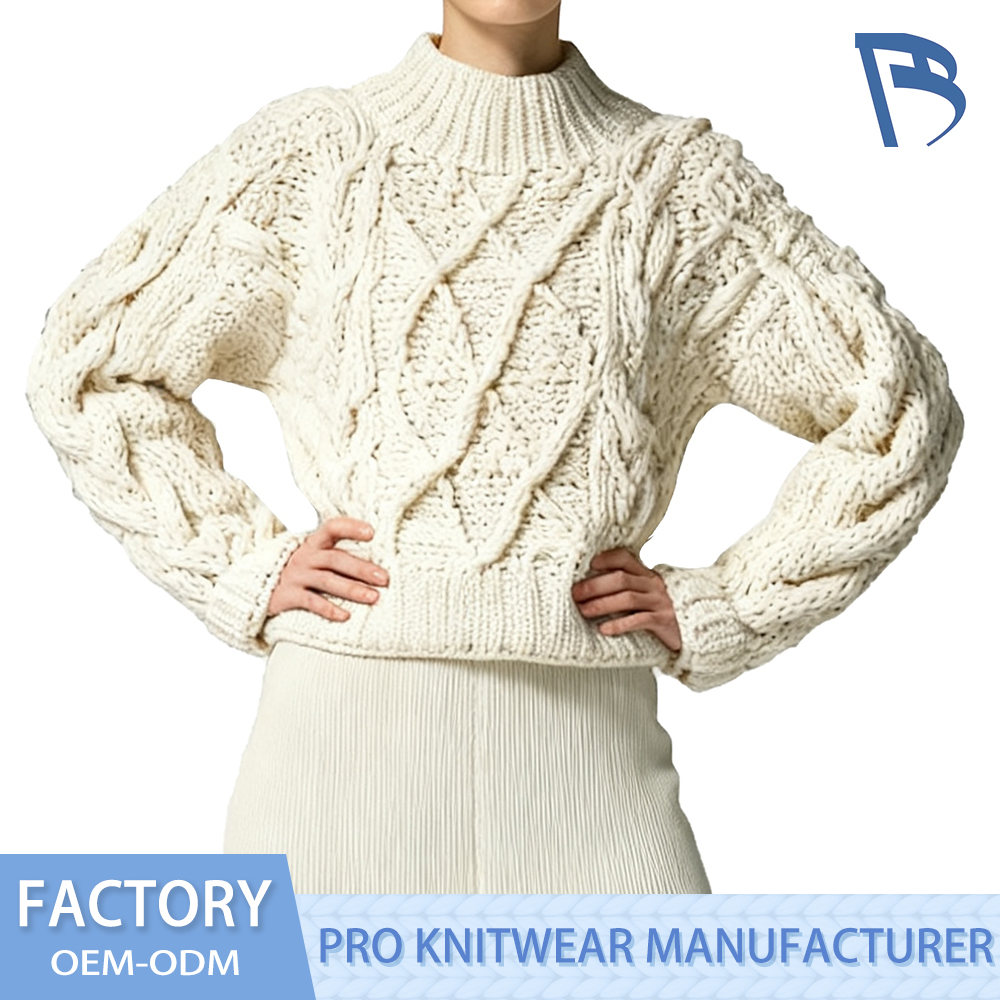 Sweater bersatu putih klasik untuk pakaian sehari -hari