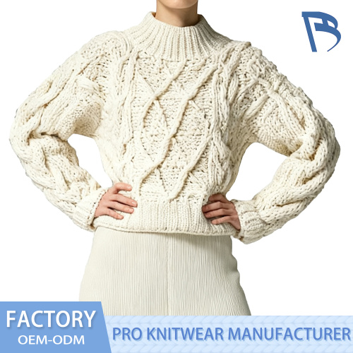 Sweater bersatu putih klasik untuk pakaian sehari -hari