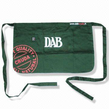 100% kapas diberus Bar Apron dengan Logo bercetak, mengukur 55 x 35cm