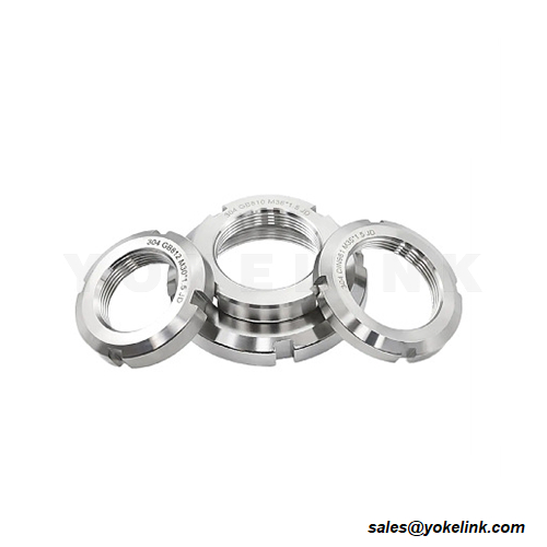 Pozinkovaná ocelová drážkovaná kulatá matice Antireverzní pojistná matice ložiskového závitu