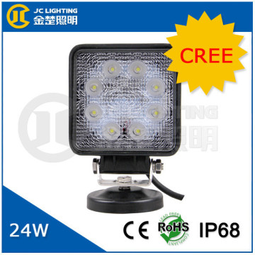 9~32V 4.3inch Square Shape IP68 Cr ee LED Flood Light LED Working Light 24W for Offroad 4X4, Jeeps, Tractors, Boats