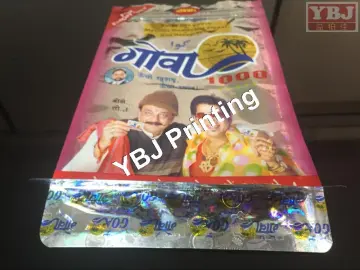 customized India packing areca-nut stand up zipper side gusset pouch