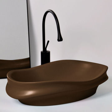 Ceramic Sighes Lavello da bagno - lavabo in ceramica marrone per tendenza di creazione personalizzata