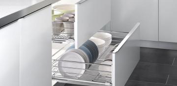 Glass Door Contemporary Kitchen Cabinet