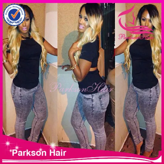 Unprocessed virgin hair two tone color 8-26inch body wave human hair full lace wigs