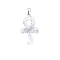 Clear Crystal Handmade Craved Ankh Pendant (20x30mm) Keychain