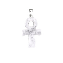 Clear Crystal Handmade Craved Ankh Pendant (20x30mm) for DIY Making Jewelry Necklace