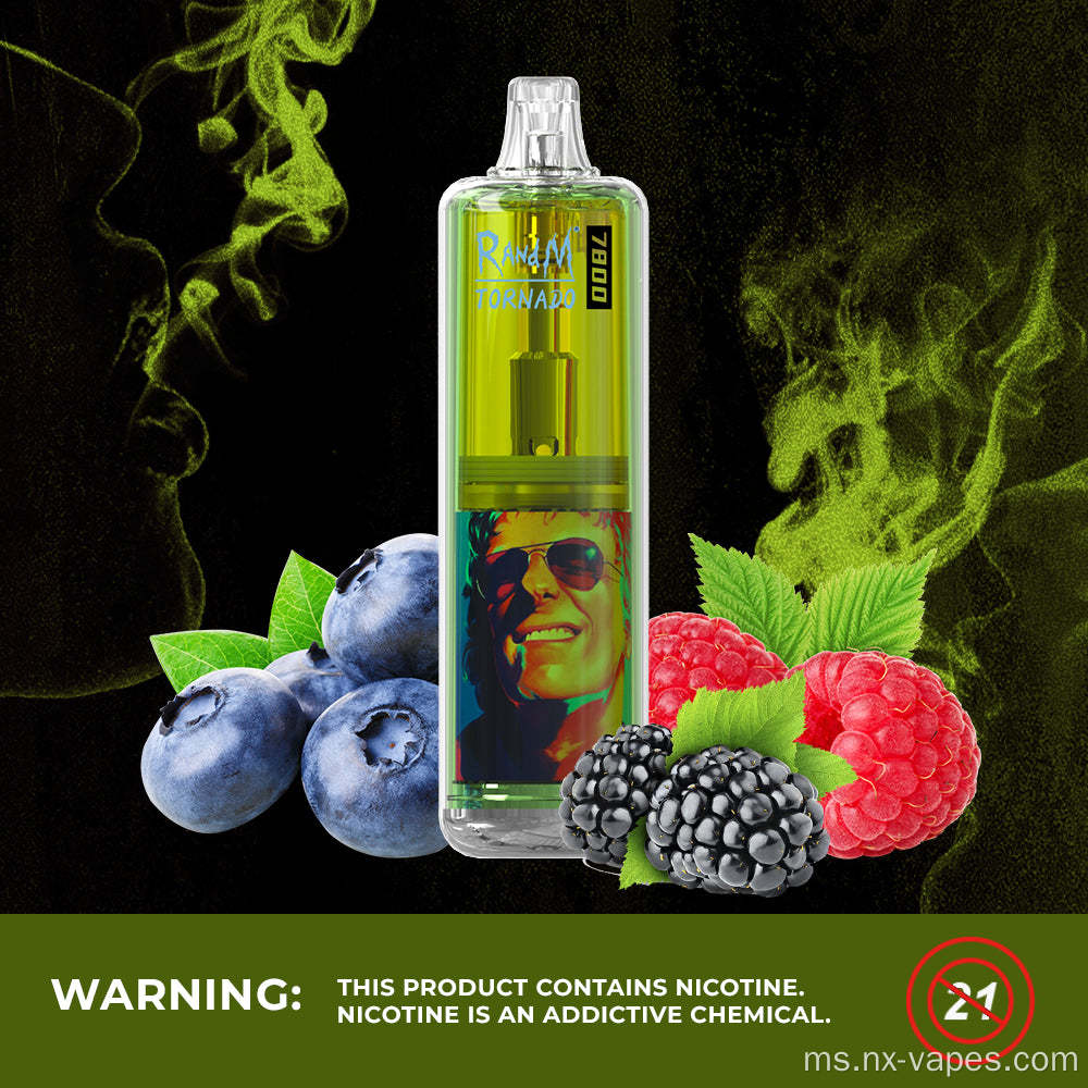 Randm Tornado terbaru 7800 Puffs Vape Geching