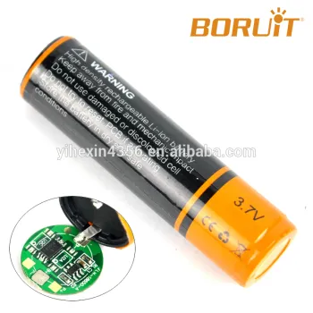 Boruit 2200mAh Protected 18650 Battery 3.6v Rechargeable Li-ion Lithium