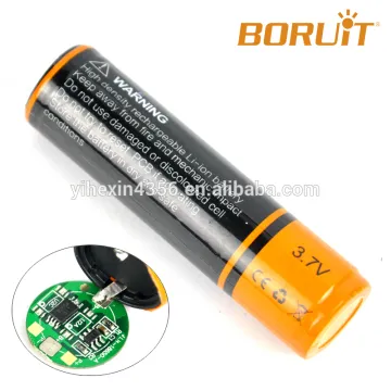 Boruit 2200mAh Protected 18650 Battery 3.6v Rechargeable Li-ion Lithium