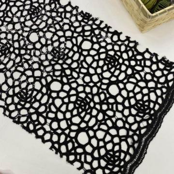 4MM Spangle Polyester Yarn Guipure Embroidery Fabric
