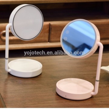 Led Lighted Makeup Vanity Mirror with Table Lamp for Bedroom Home Decor USB Charging