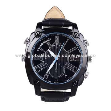 Full 1,080P Spy Camera Watch with 4/8/16GB Memory, USB2.0 and 2-hour Working Time