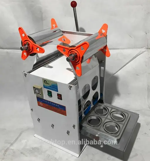 semi-automatic desktop manual plastic cup sealing machine 4 cups one time automatic cup sealer