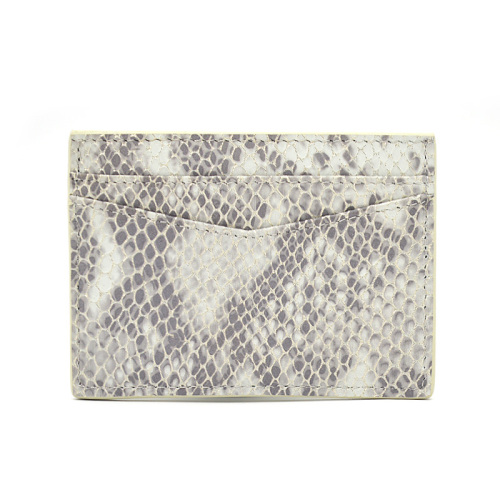 Custom Logo Durable Leather Python-skin Card Holder