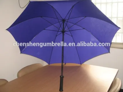 wood handle blue golf umbrella