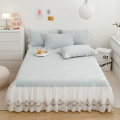 Borong rumah renda pepejal bedspread set rok ais