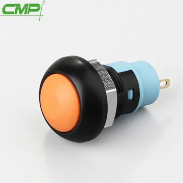 CMP ball domed 12mm colored plastic latching push button switch